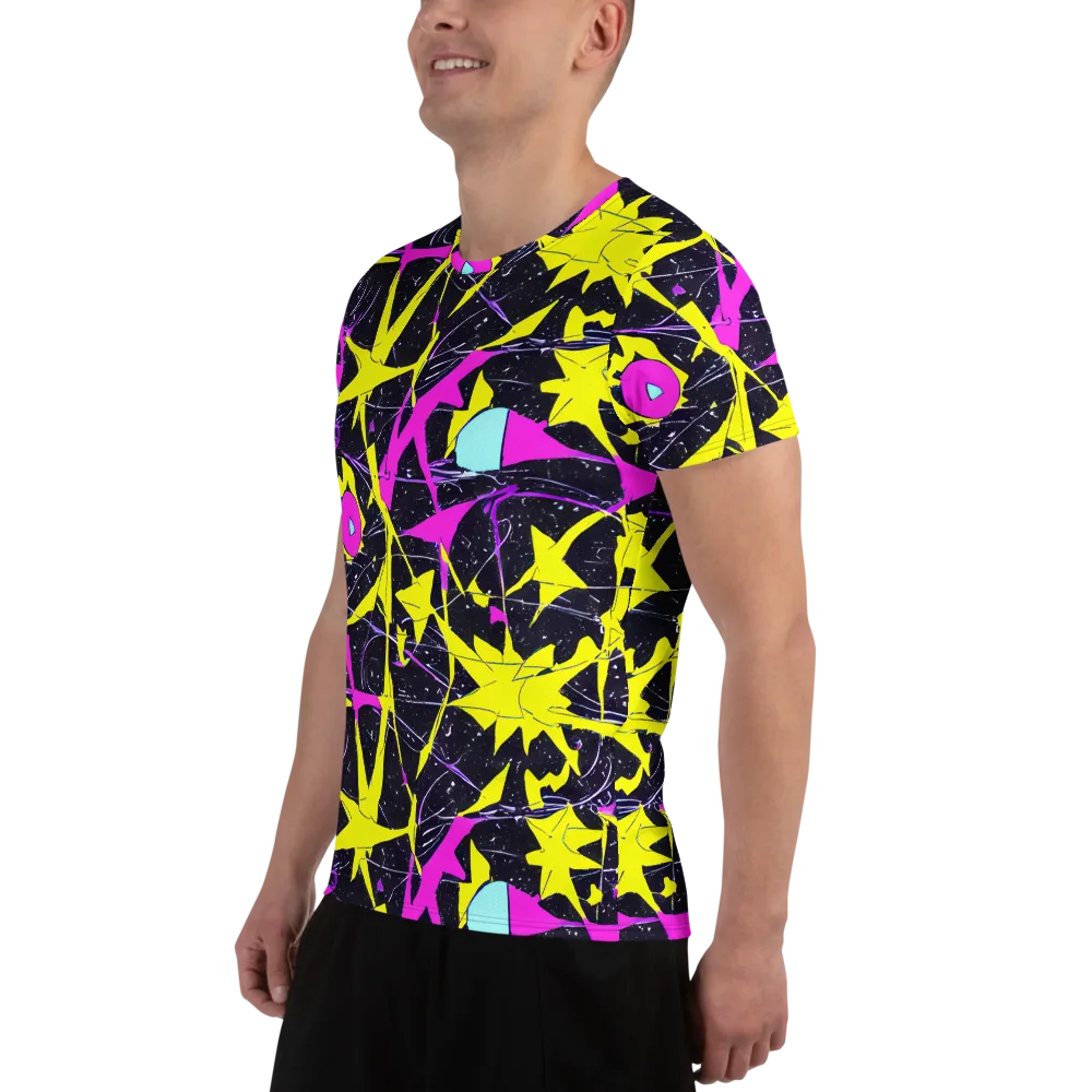 Ultraviolet Fracture on Men's Athletic T-Shirt — Left