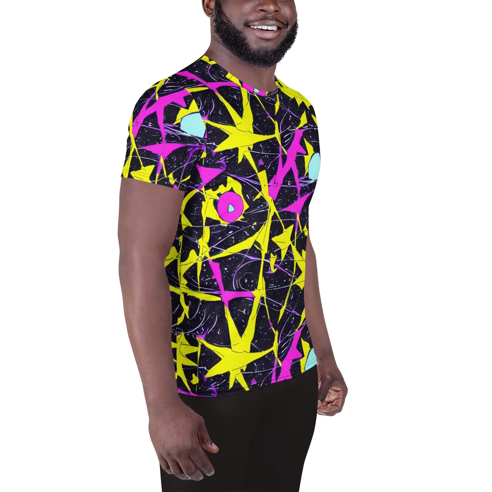 Ultraviolet Fracture on Men's Athletic T-Shirt — Right