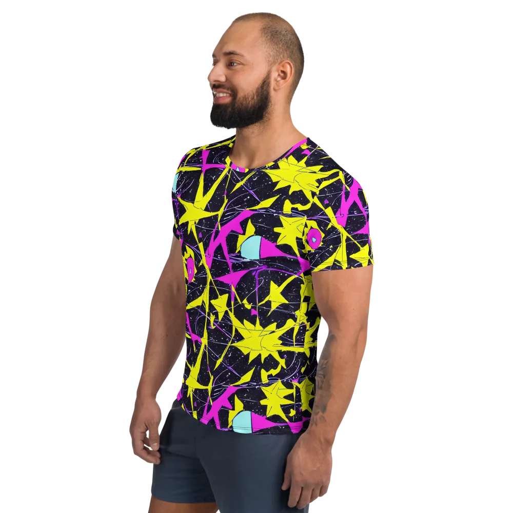 Ultraviolet Fracture on Men's Athletic T-Shirt — Left