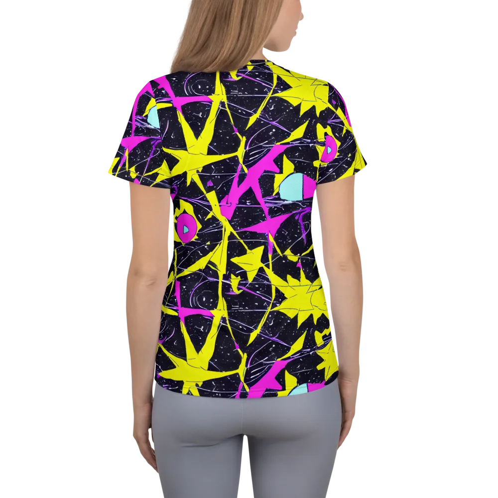 Ultraviolet Fracture on Women's Athletic T-Shirt — Back