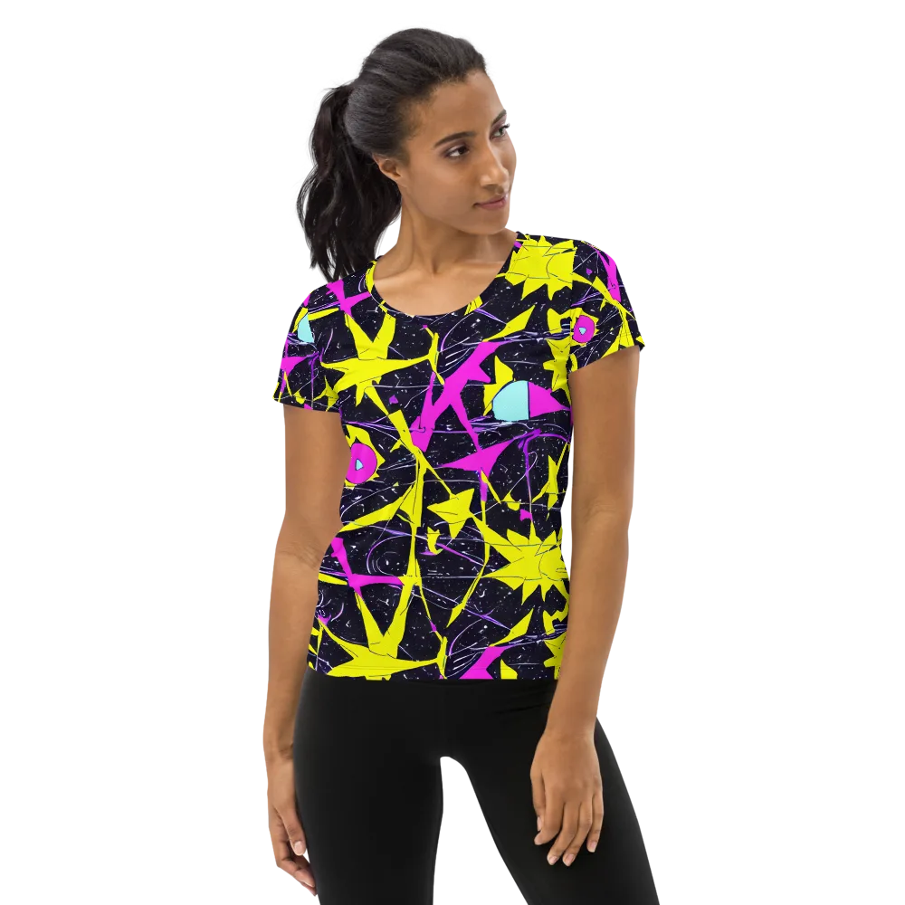Ultraviolet Fracture on Women's Athletic T-Shirt — Front