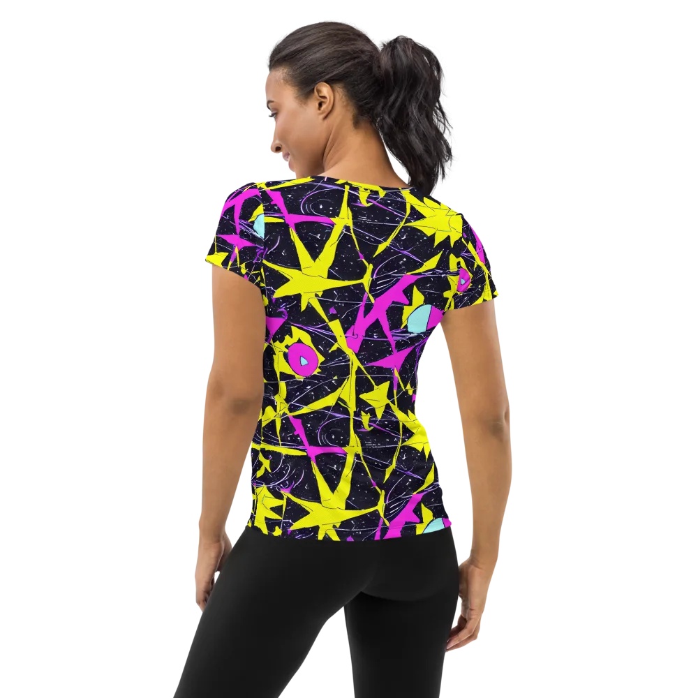 Ultraviolet Fracture on Women's Athletic T-Shirt — Back