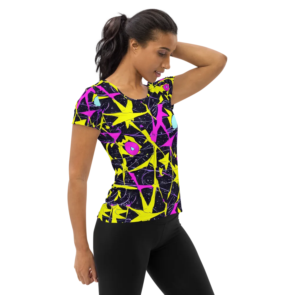 Ultraviolet Fracture on Women's Athletic T-Shirt — Right