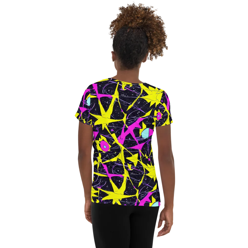 Ultraviolet Fracture on Women's Athletic T-Shirt — Back