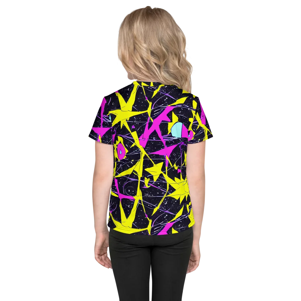 Ultraviolet Fracture on Kids Crew Neck T-Shirt — Back