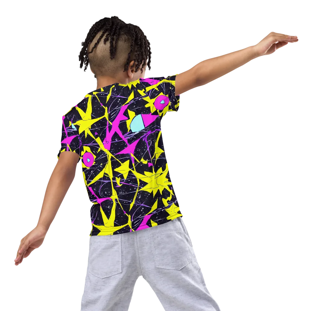 Ultraviolet Fracture on Kids Crew Neck T-Shirt — Back