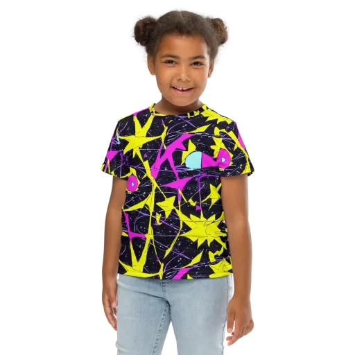 Ultraviolet Fracture on a Kids Crew Neck T-Shirt