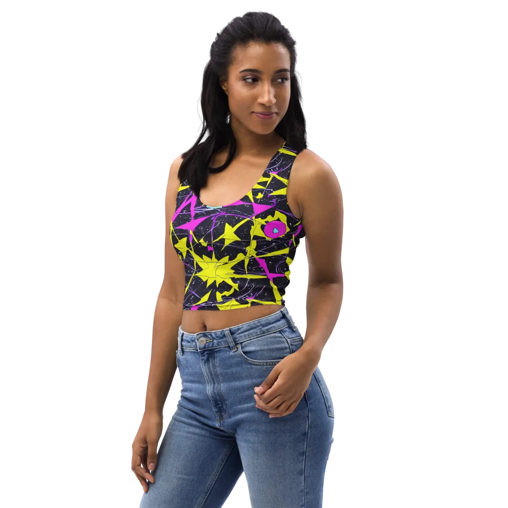 Ultraviolet Fracture on Crop Top — Left Front