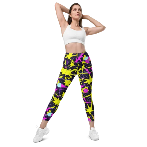 Ultraviolet Fracture on a Leggings with Pockets