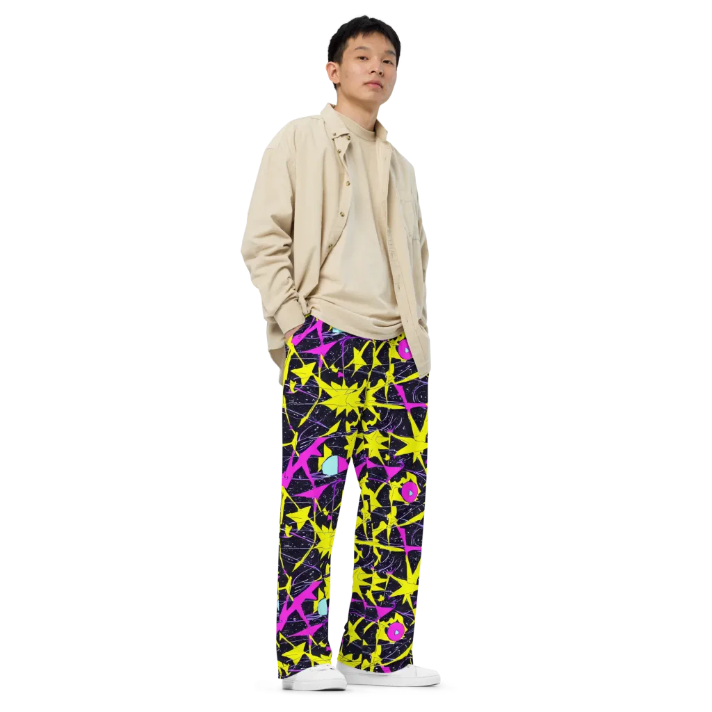 Ultraviolet Fracture on Wide-Leg Pants — Right Front
