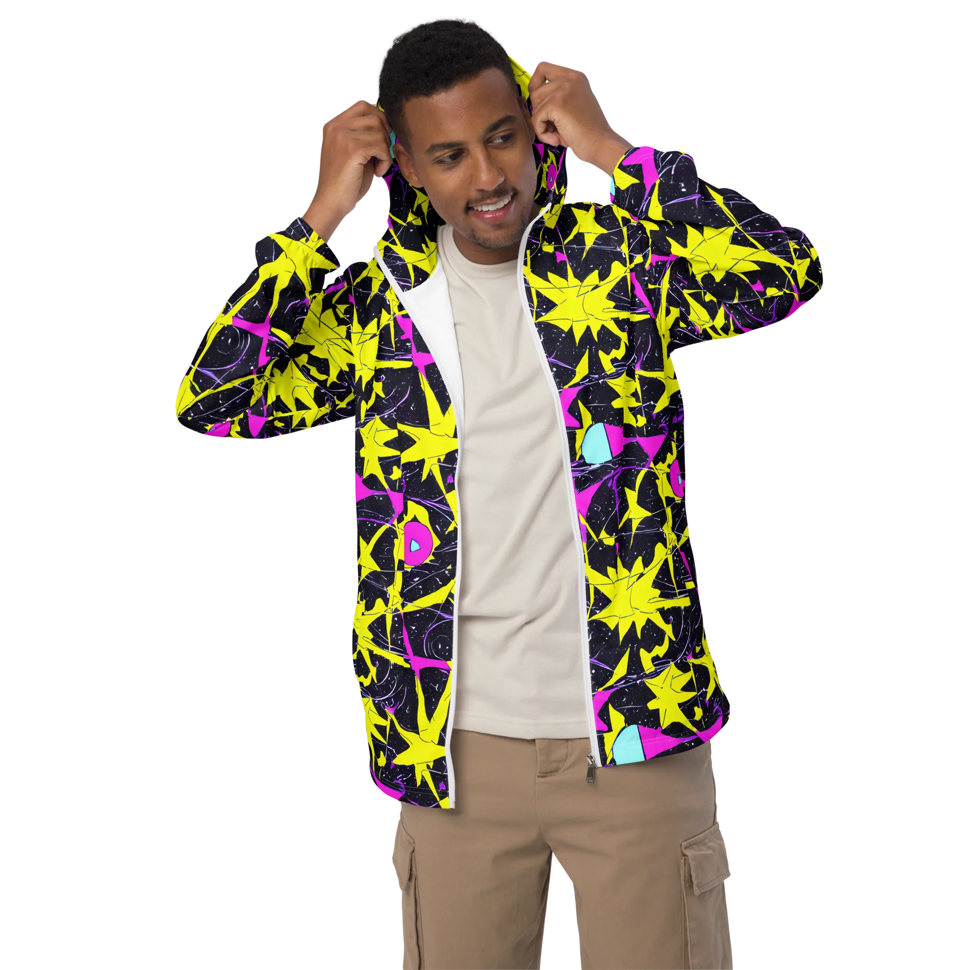 Ultraviolet Fracture on Men's Windbreaker — Front