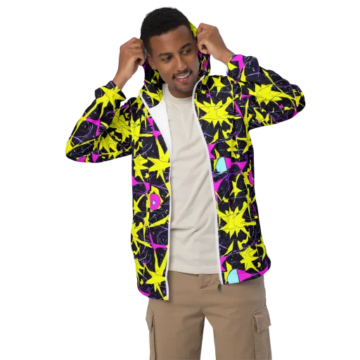 Ultraviolet Fracture on a Men's Windbreaker