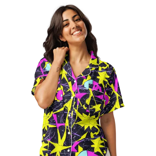 Ultraviolet Fracture on a Women's Short Sleeve Pajama Top