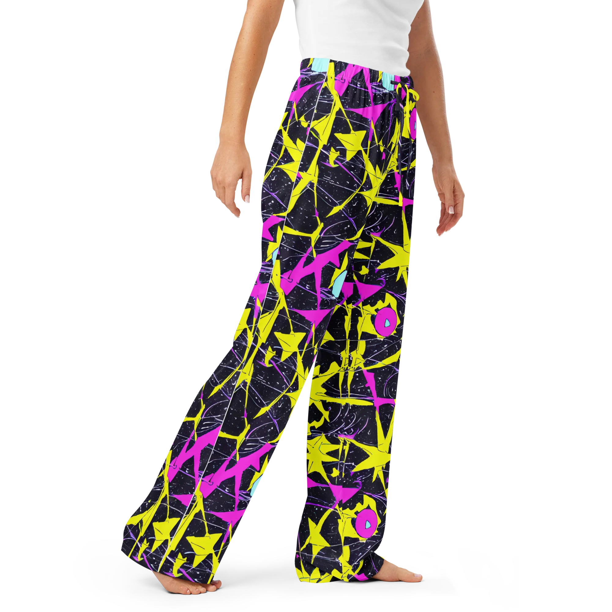 Ultraviolet Fracture on Women's Pajama Pants — Right Front