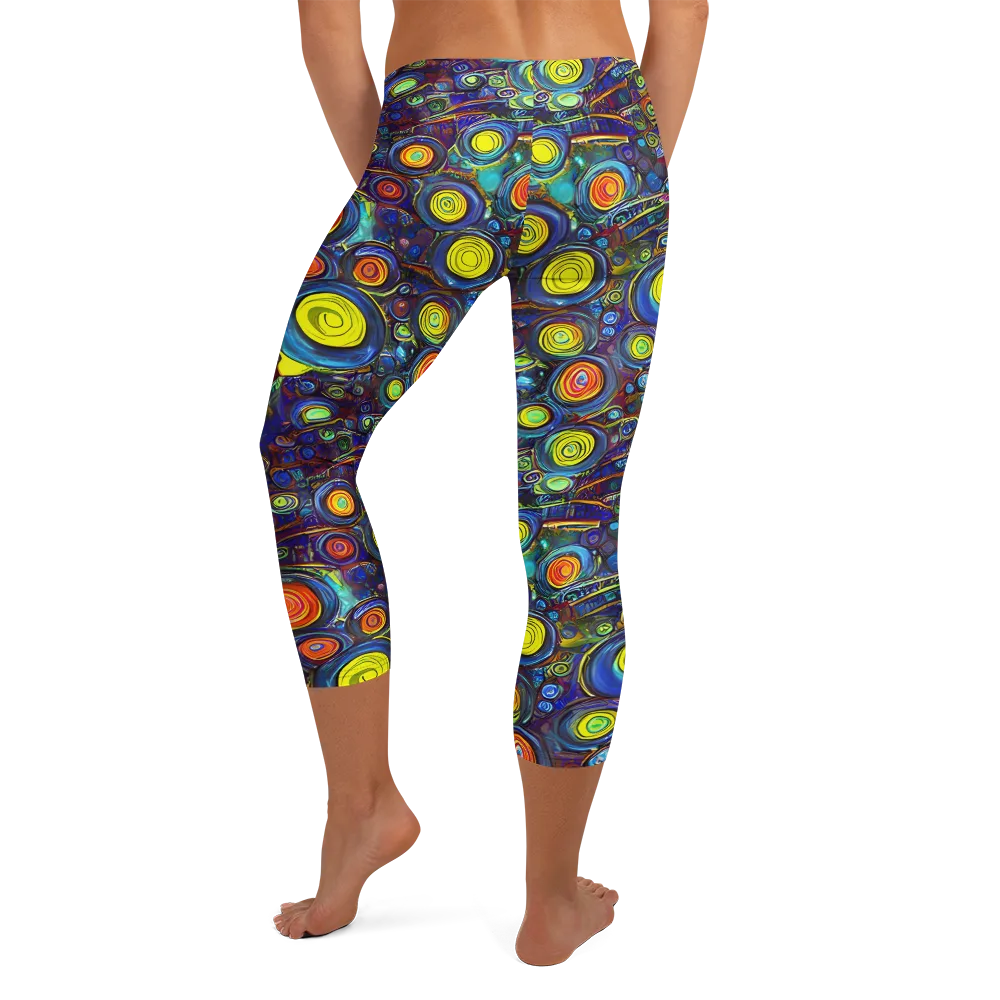 Indigo Cyclone on Capri Leggings — Back