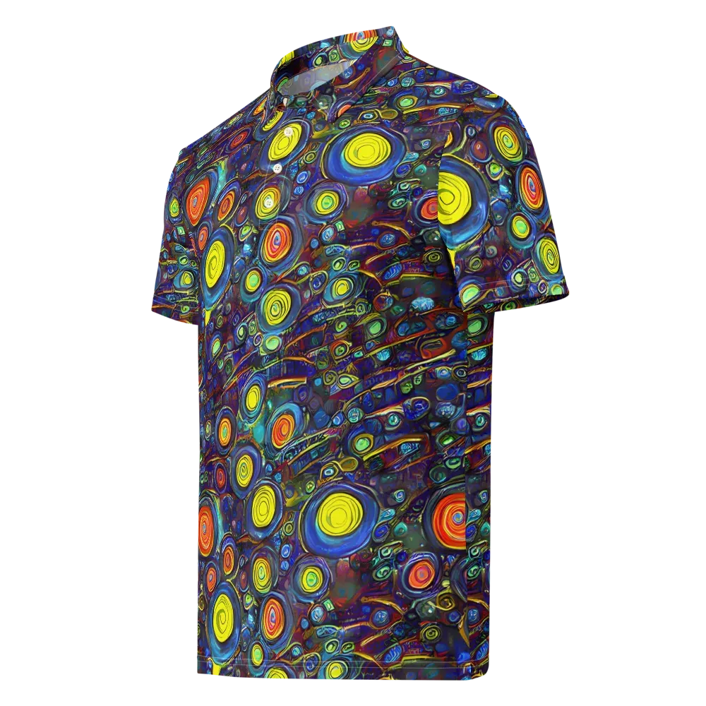 Indigo Cyclone on Men's Slim Fit Polo Shirt — Left Front