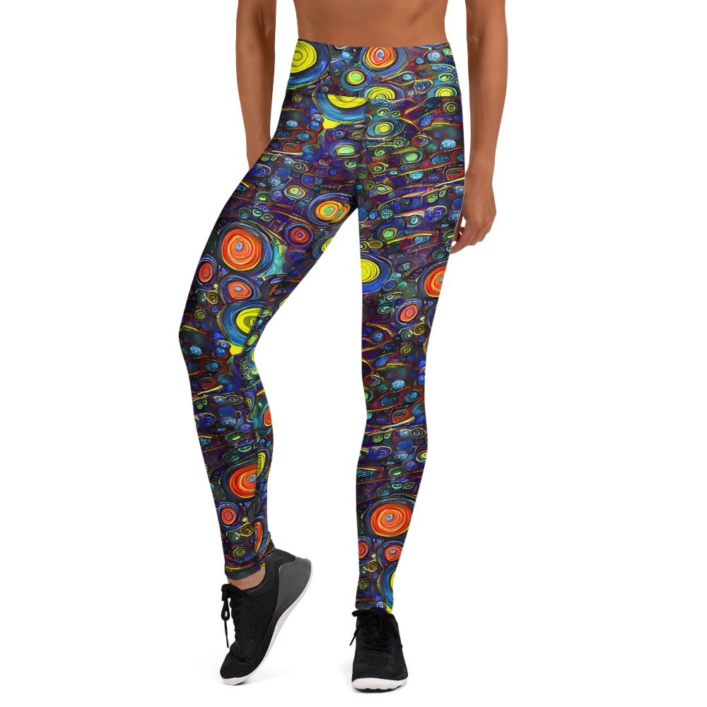 Indigo Cyclone on Yoga Leggings — Front