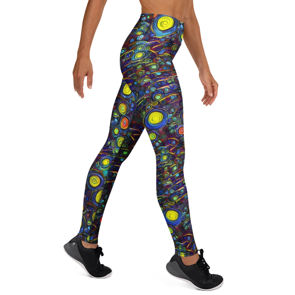 Indigo Cyclone on Yoga Leggings — Right
