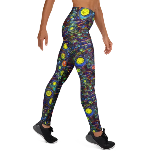 Indigo Cyclone on a Yoga Leggings