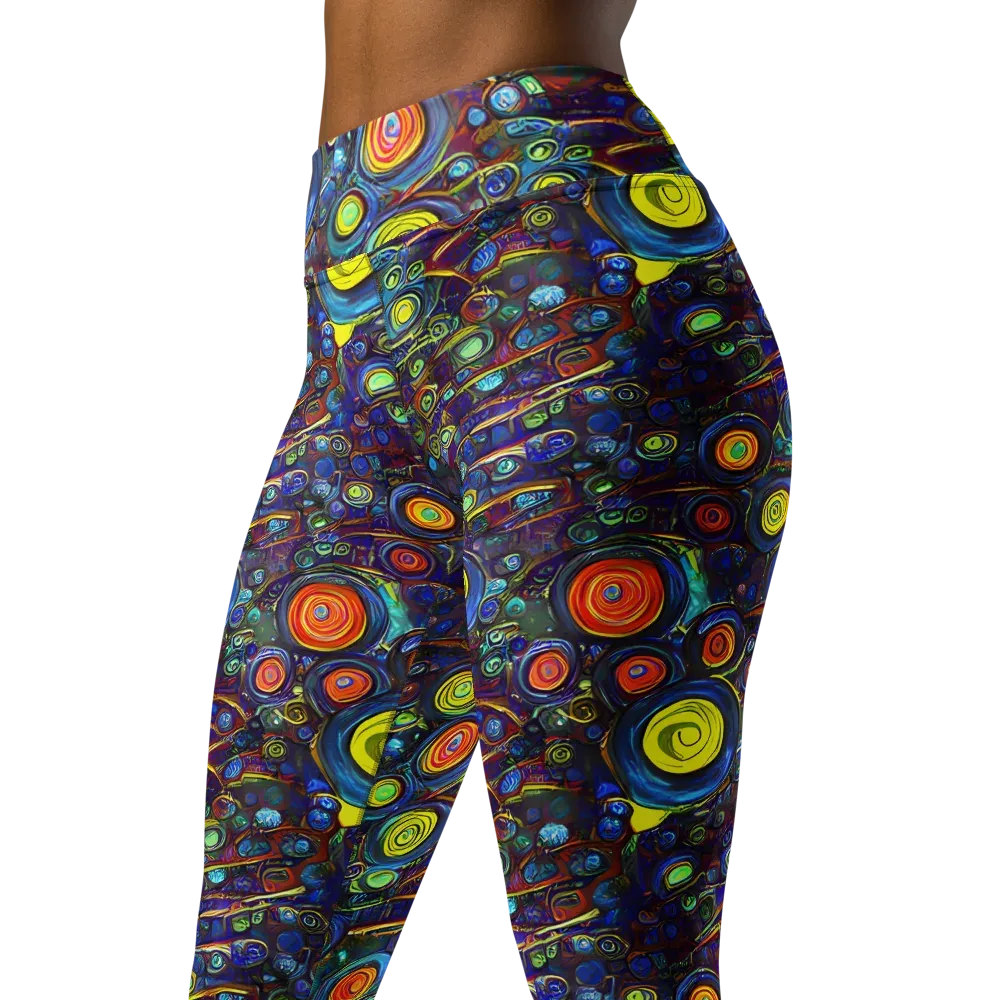 Indigo Cyclone on Yoga Leggings — Left Front