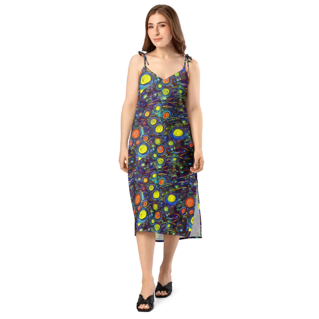 Indigo Cyclone on Slip Dress — Front