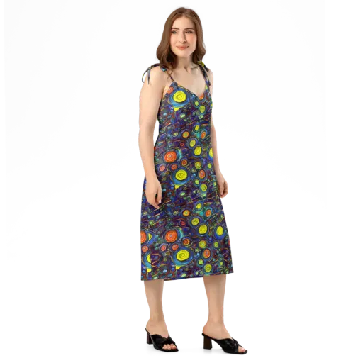 Indigo Cyclone on a Slip Dress