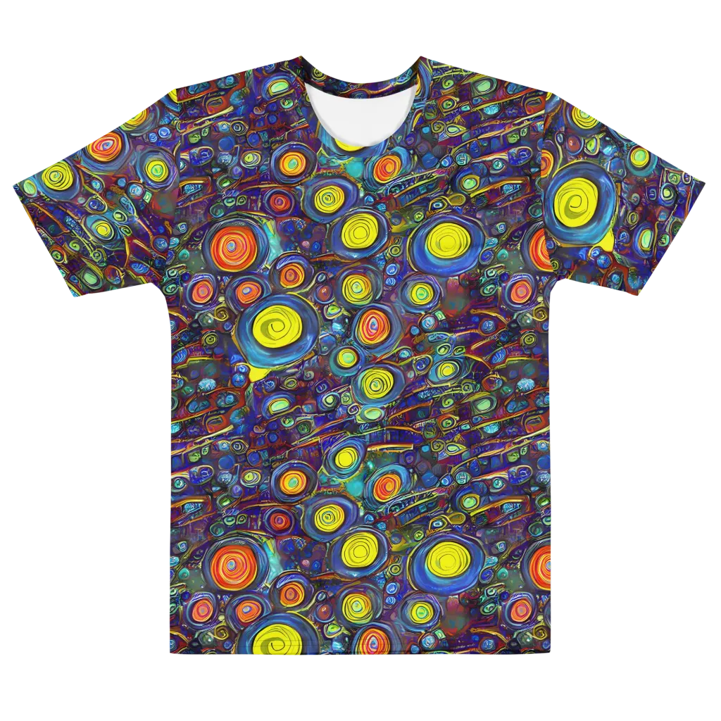 Indigo Cyclone on Men's Cotton Crew Neck T-Shirt — Front
