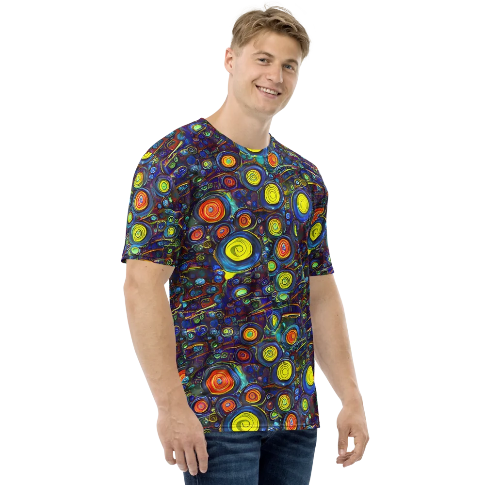 Indigo Cyclone on Men's Crew Neck T-Shirt — Right