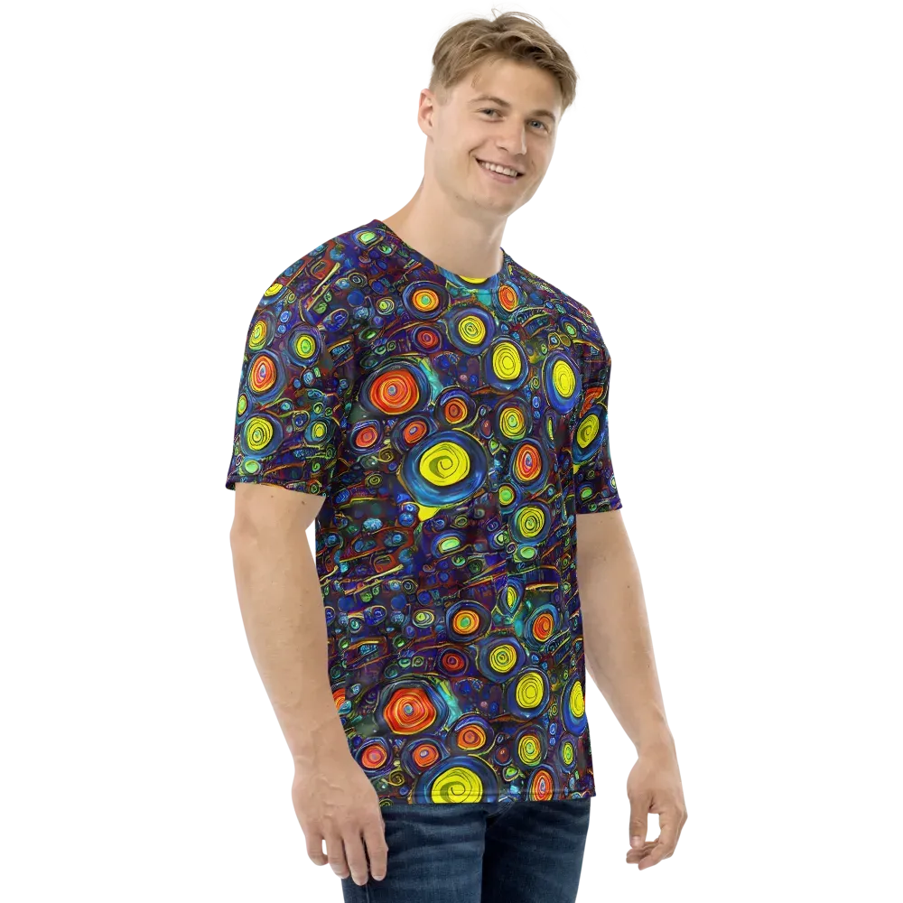 Indigo Cyclone on Men's Crew Neck T-Shirt — Right