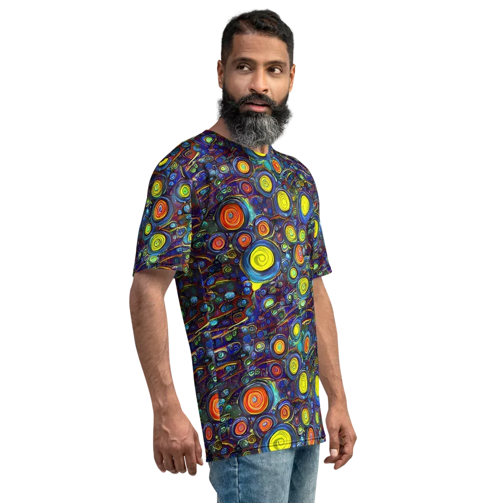 Indigo Cyclone on Men's Crew Neck T-Shirt — Right