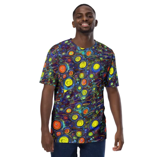 Indigo Cyclone on a Men's Crew Neck T-Shirt