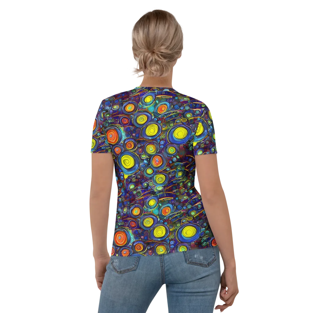 Indigo Cyclone on Women's Crew Neck T-Shirt — Back