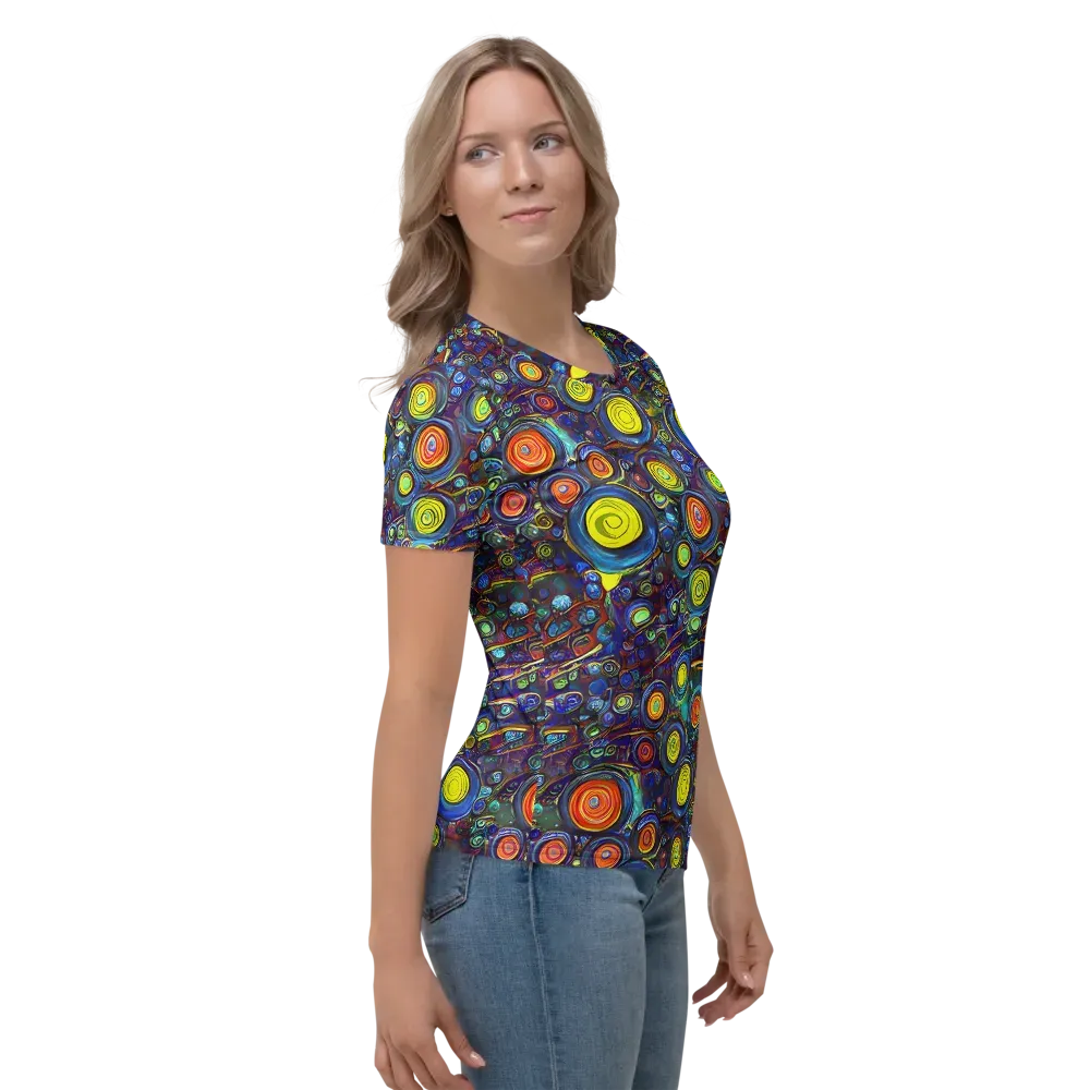 Indigo Cyclone on Women's Crew Neck T-Shirt — Right