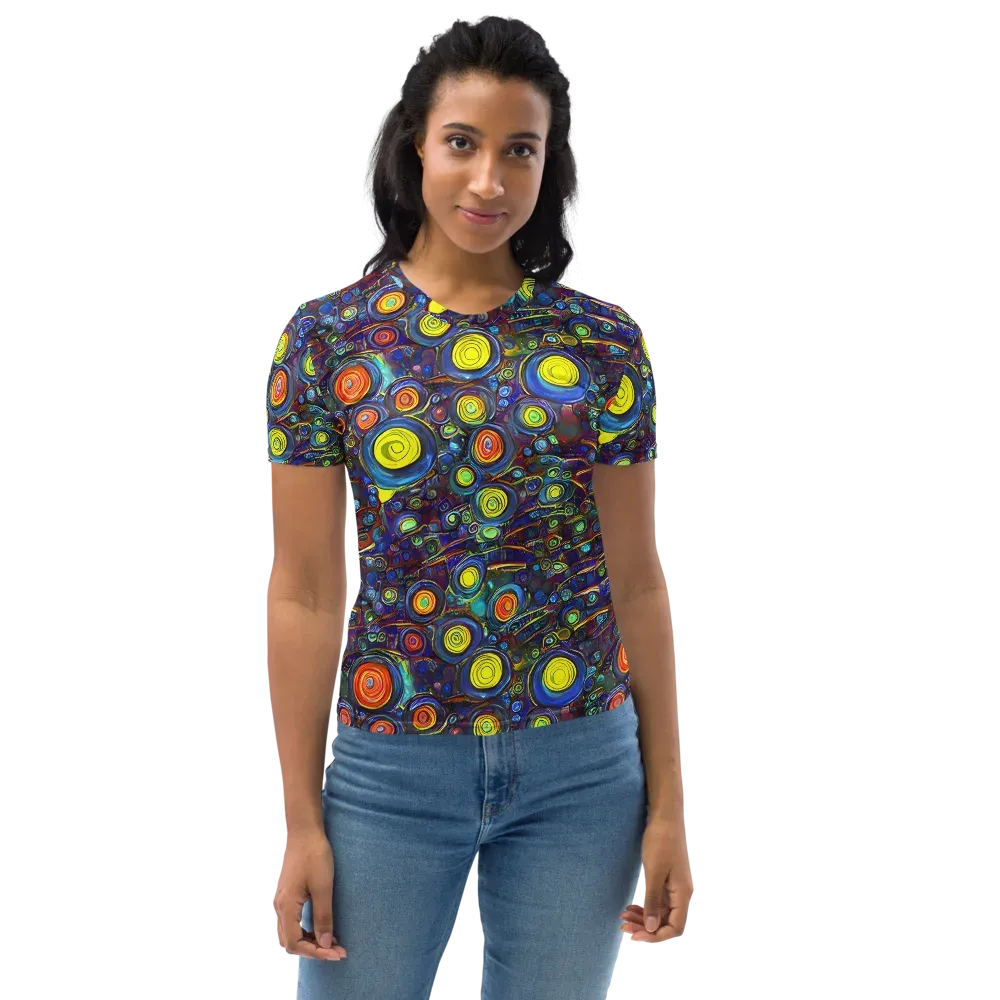 Indigo Cyclone on Women's Crew Neck T-Shirt — Front
