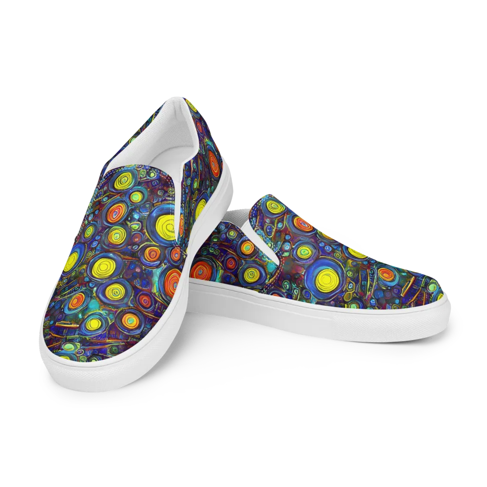 Indigo Cyclone on Men's Slip-On Canvas Shoes — Left Front