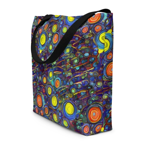 Indigo Cyclone on a Large Tote Bag W/ Pocket