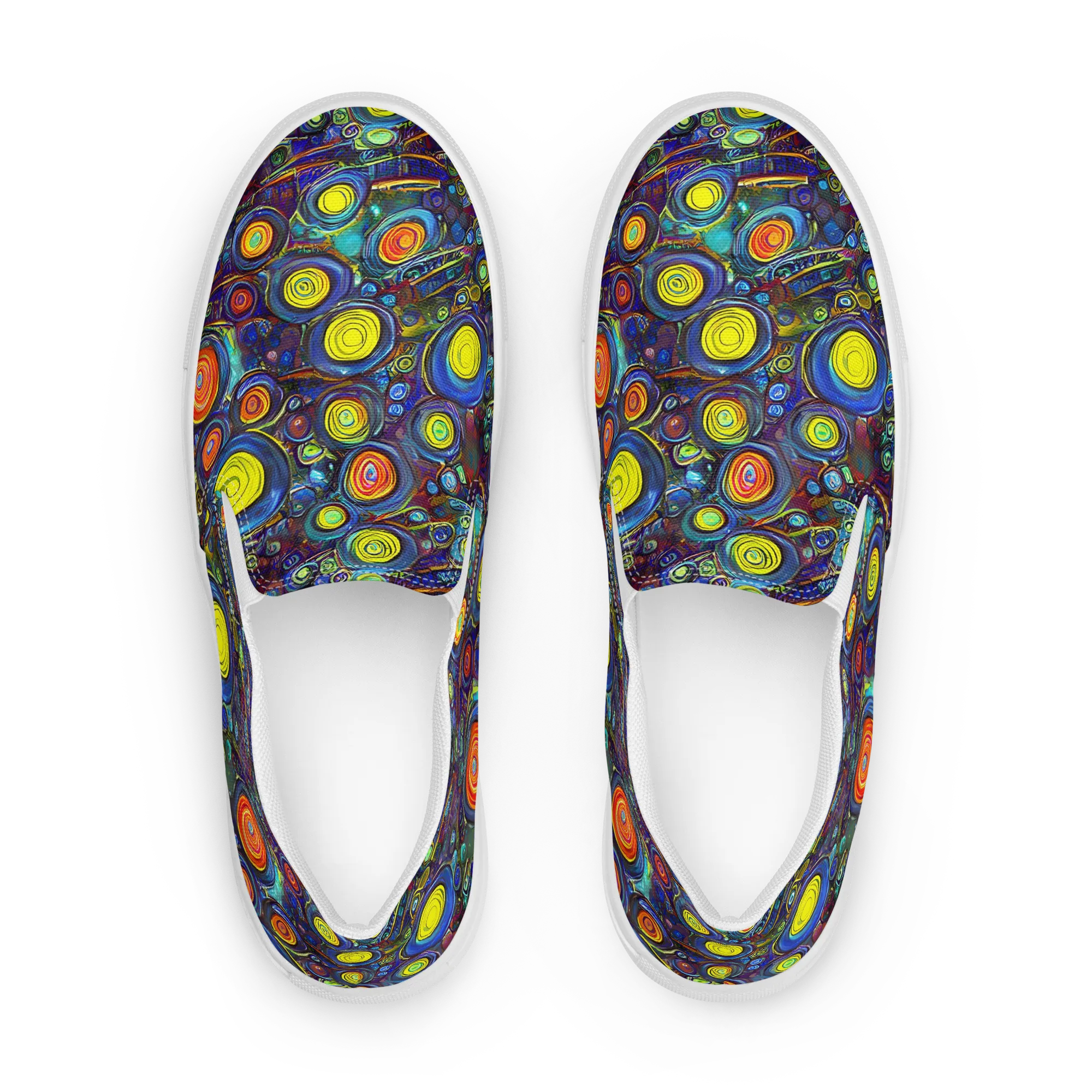 Indigo Cyclone on Women's Slip-On Canvas Shoes — Front