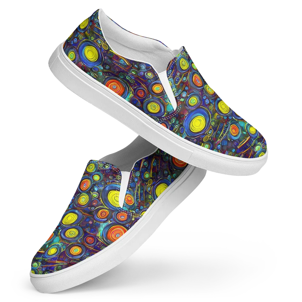 Indigo Cyclone on Women's Slip-On Canvas Shoes — Front