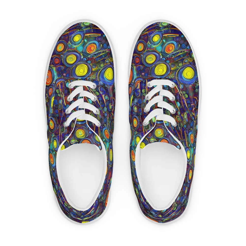 Indigo Cyclone on Men's Lace-Up Canvas Shoes — Front
