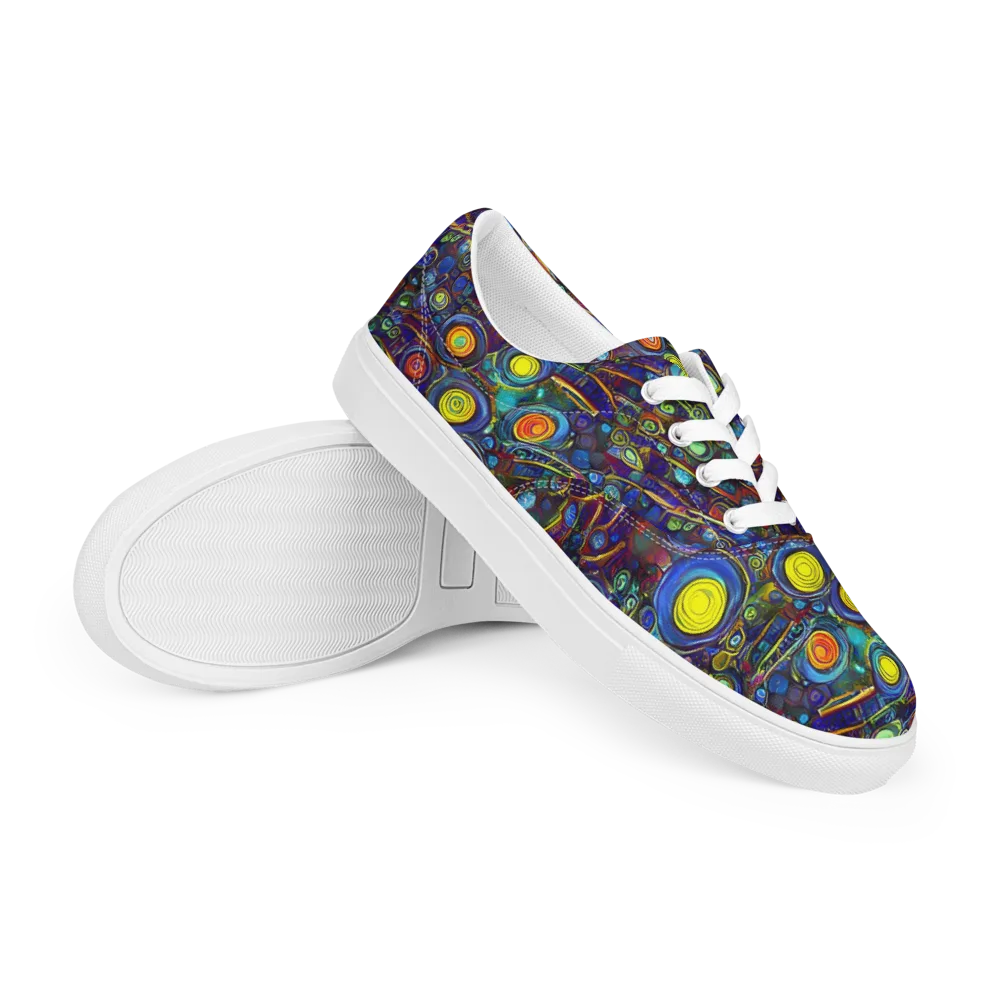 Indigo Cyclone on Men's Lace-Up Canvas Shoes — Right Front