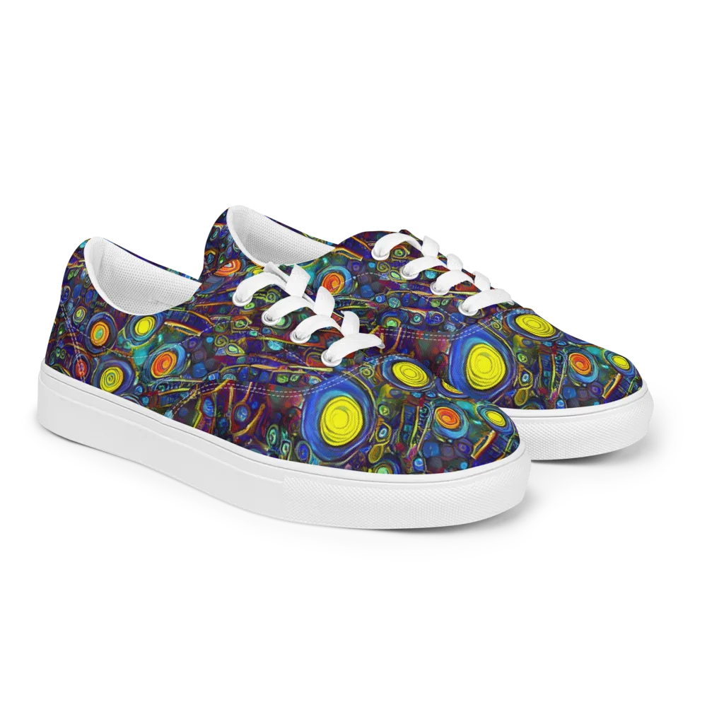 Indigo Cyclone on Men's Lace-Up Canvas Shoes — Right Front