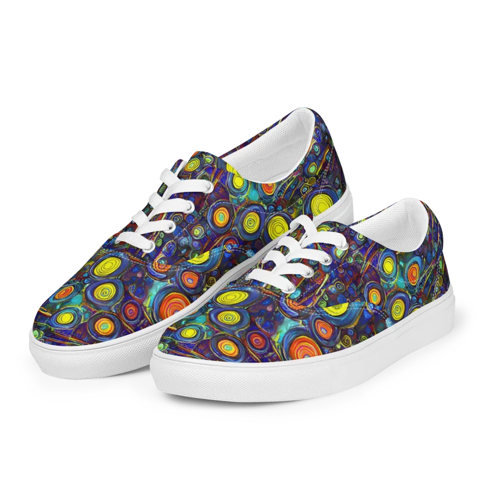 Indigo Cyclone on Men's Lace-Up Canvas Shoes — Left Front