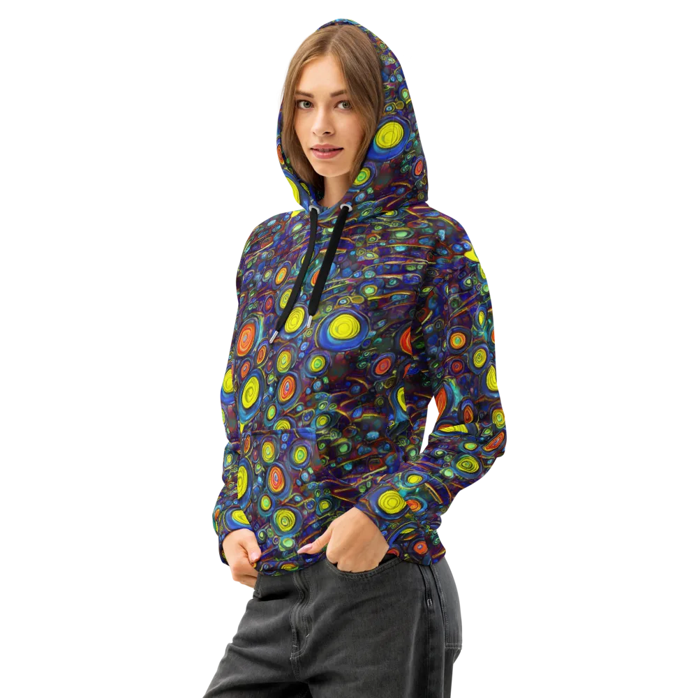 Indigo Cyclone on Cotton Hoodie — Left Front