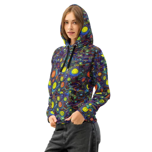 Indigo Cyclone on a Cotton Hoodie