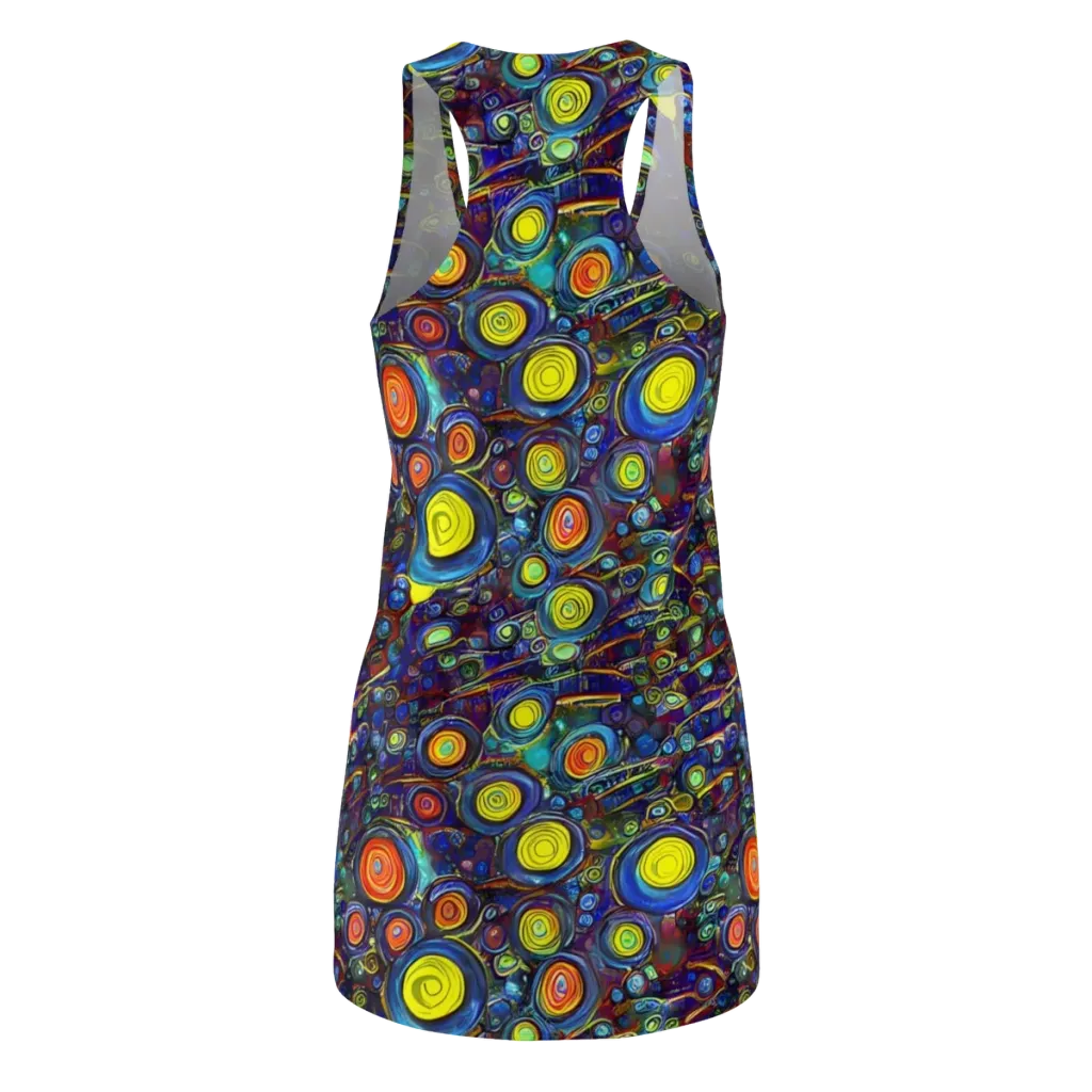 Indigo Cyclone on Racerback Dress — Back
