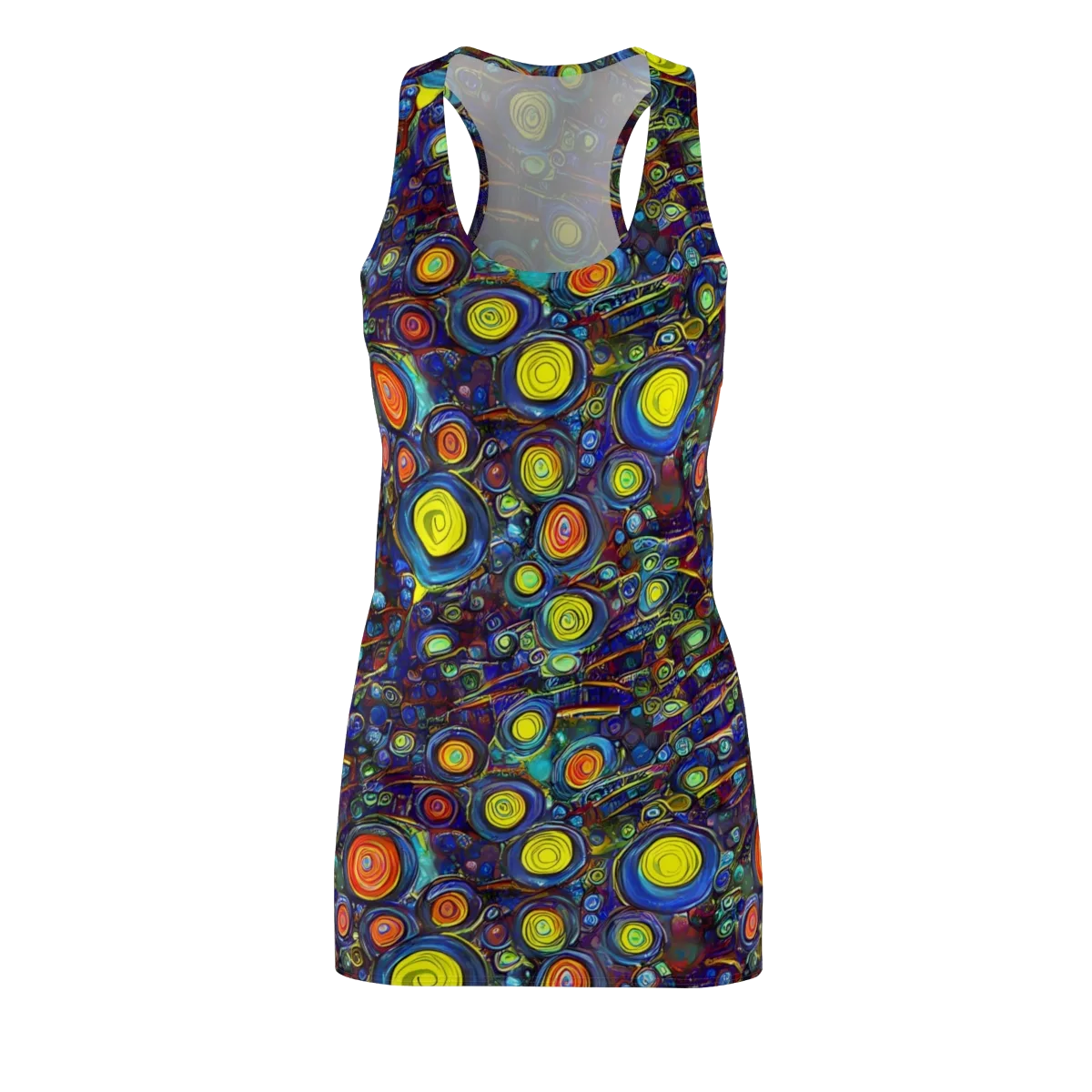 Indigo Cyclone on Racerback Dress — Front