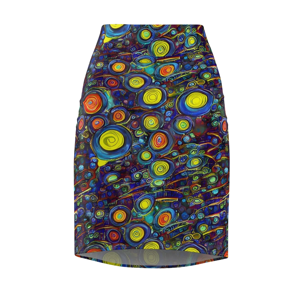 Indigo Cyclone on Pencil Skirt — Front