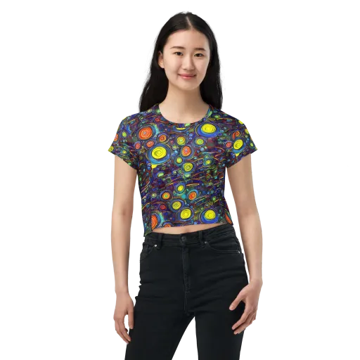 Indigo Cyclone on a Crop Tee