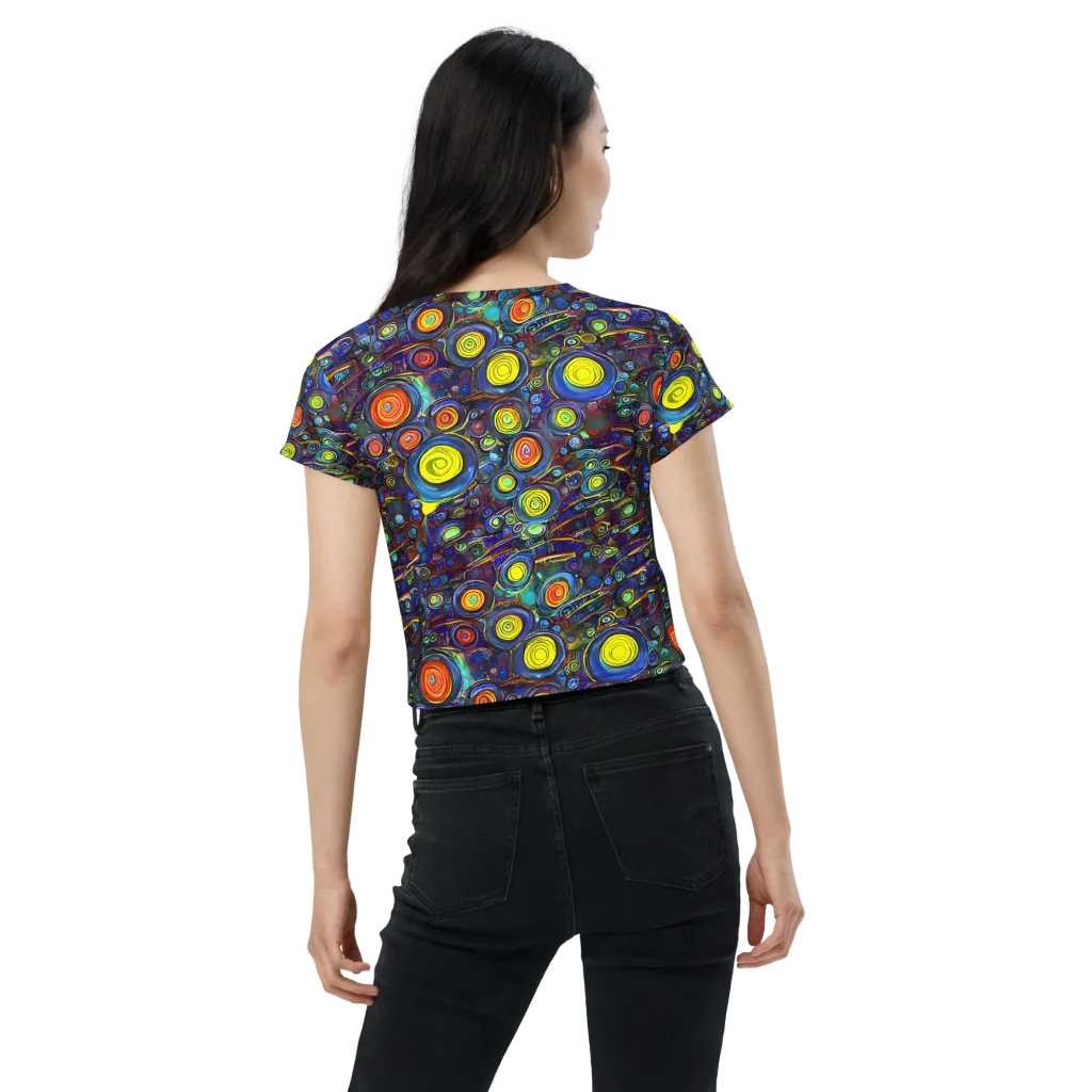 Indigo Cyclone on Crop Tee — Back