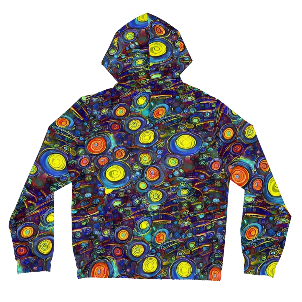 Indigo Cyclone on Women's Full-Zip Hoodie — Back